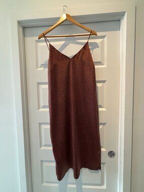 ✨ Slip Dress with Spaghetti Straps, Brown with Black Speckles by Reitmans ✨